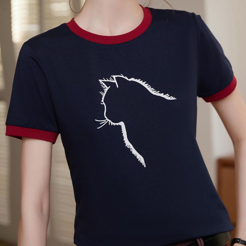 T-shirt da donna Bailuyu con stampa a contrasto