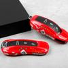 AABKR1 Red Mahjong Painting Car Key Case for Porsche Boxster Cayman Panamera Cayenne Macan 718/911 Taycan