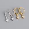 Fashion Silver Jewelry Sets 925 Sterling Silver Moon Star Snake Dangle Earring Huggie Earrings Gold Plated Hoop Earrings Women