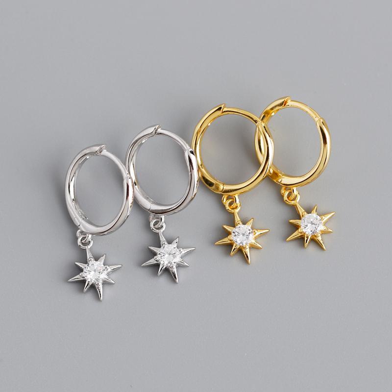Fashion Silver Jewelry Sets 925 Sterling Silver Moon Star Snake Dangle Earring Huggie Earrings Gold Plated Hoop Earrings Women