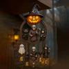 Halloween Gothic Wind Chime Spooky Bell Chime with Pumpkin Lantern Grim Reaper Ghost Black Cat for Porch Window Home Decor