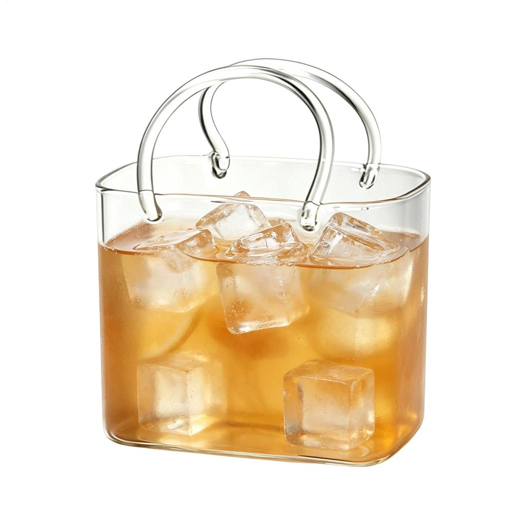 Glass Purse for Drinks Handbag Vase Funny Beverage Cup for Women Ladies Home Wedding Bridal Shower Friends Gathering Restaurant