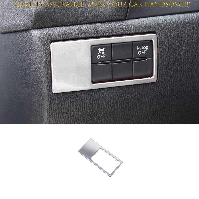 For Mazda 3 Axela 2014-2018 Matte Silver Headlight Button Control Cover Trim 1PC