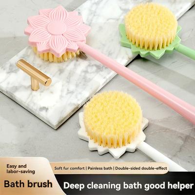 New Bath Brush Rubbing Back Exfoliating Long Handle Brush Soft Hair Brush Bath Brush Rubbing Mud Removing Rubbing Bath Brush