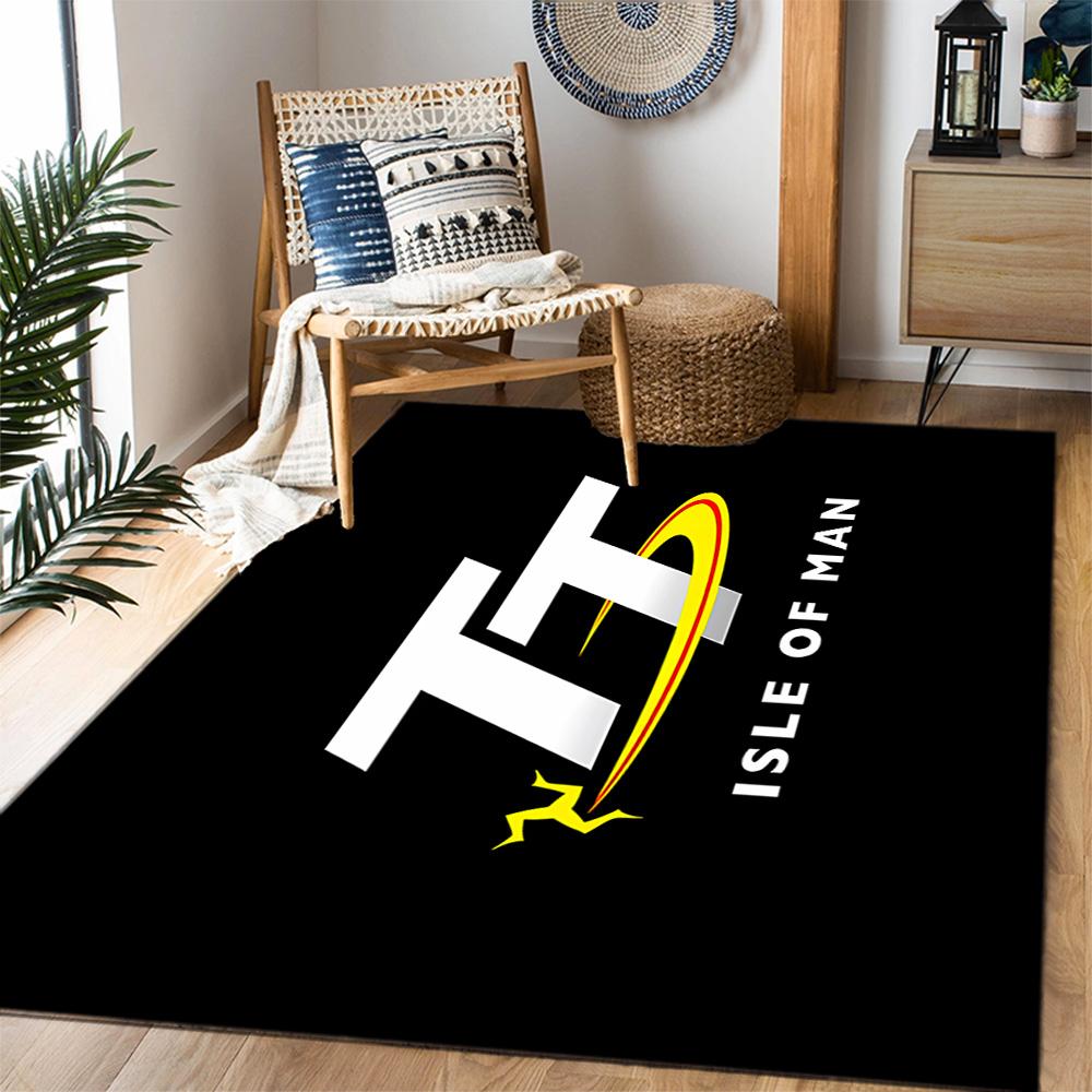 Isle Of Man Tt Course Map Themed Anti-Slip Rugs - Polyester Home Decor, Suitable for Bedrooms, Living Rooms, Doorways, Studios, and Decorations
