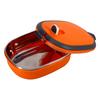 Stainless Steel Insulated Food Storage Supper Dinner Lunch Box 1 Layer Orange