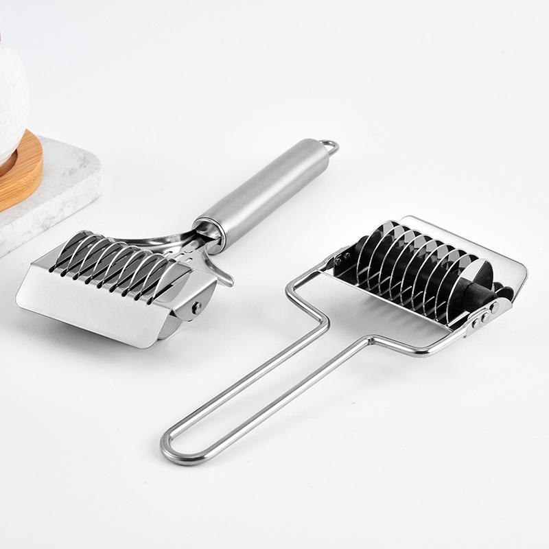 Stainless Steel Manual Noodle & Herb Cutter with Rolling Slicer Divider