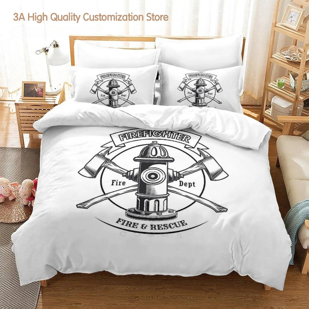New Firefighter Rescue Bedding Set Single Twin Full Queen King Size Bed Set Aldult Boys Bedroom Duvetcover Set 3D Bed Sheet Set
