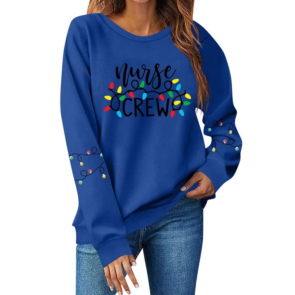 Women  Tops Women's Long Sleeve Sweatshirt Casual Crewneck Loose Fit Pollover Fleece Tops