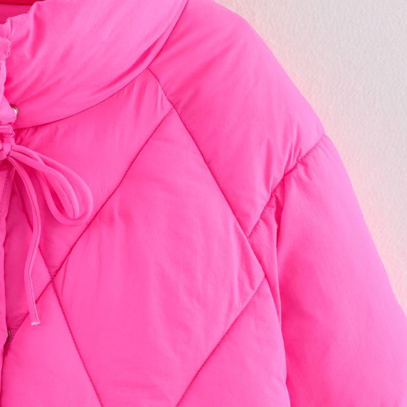 Kaslead New Women Clothes Western Style Straps Diamond Plaid Hand Plug Cotton Cotton-padded Jacket Outerwear