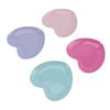 4pcs Stainless Steel Heart Shaped Makeup Palette Anti Rust  Mixing Tray for Travel