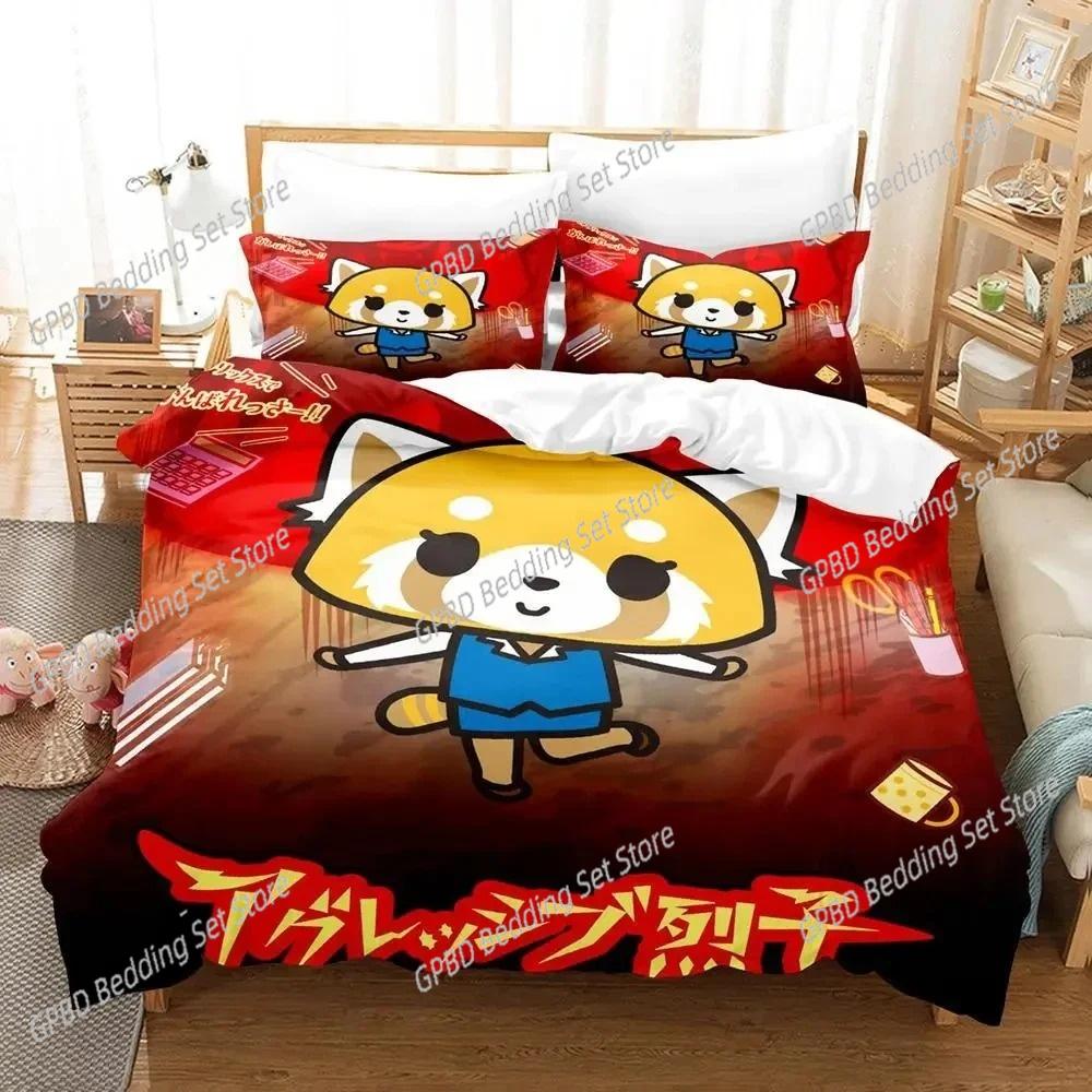Comforter 3D Print Cartoons Aggretsuko 3D Bedding Set Comforter Linen S Home Decor Single Double Twin King Queen