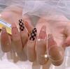 Drill-Style Plaid Super Shiny Nail Tips - Sweet & Cool Removable Fashion Nails