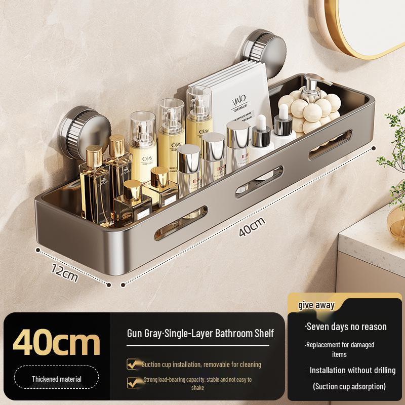 

Настінна полиця для зберігання у ванній кімнаті на присосках, не потребує свердління