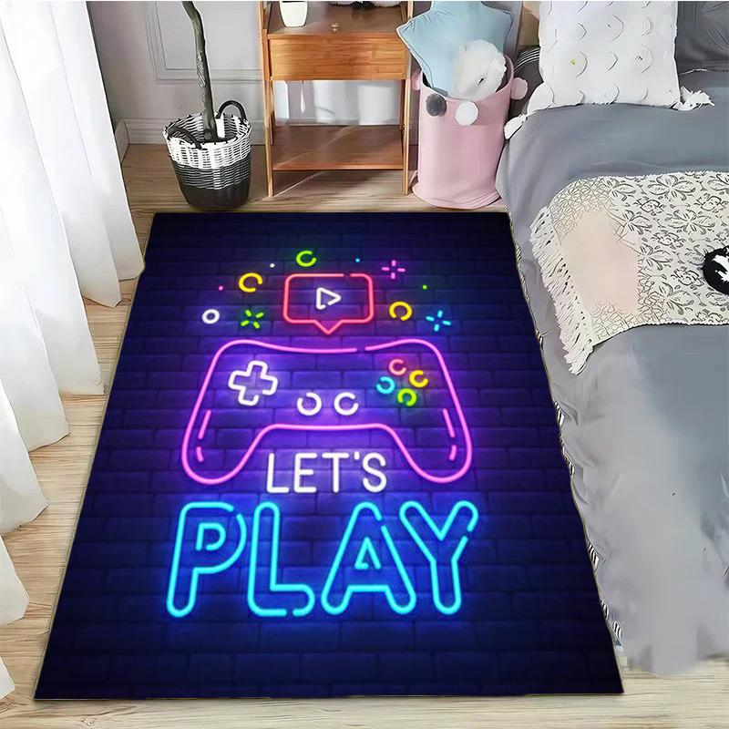 15 Size Gaming Rug for Boys Room Gamer Rug with Controller Design Carpet for Game Room Bedroom Decor Non-slip Machine Washab Mat