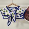 Summer Thin Fake Collar Small Silk Scarf Women'S Korean Version Of Versatile Ins Trendy Shirt With Vest T-Shirt With Shoulder Shawl Autumn