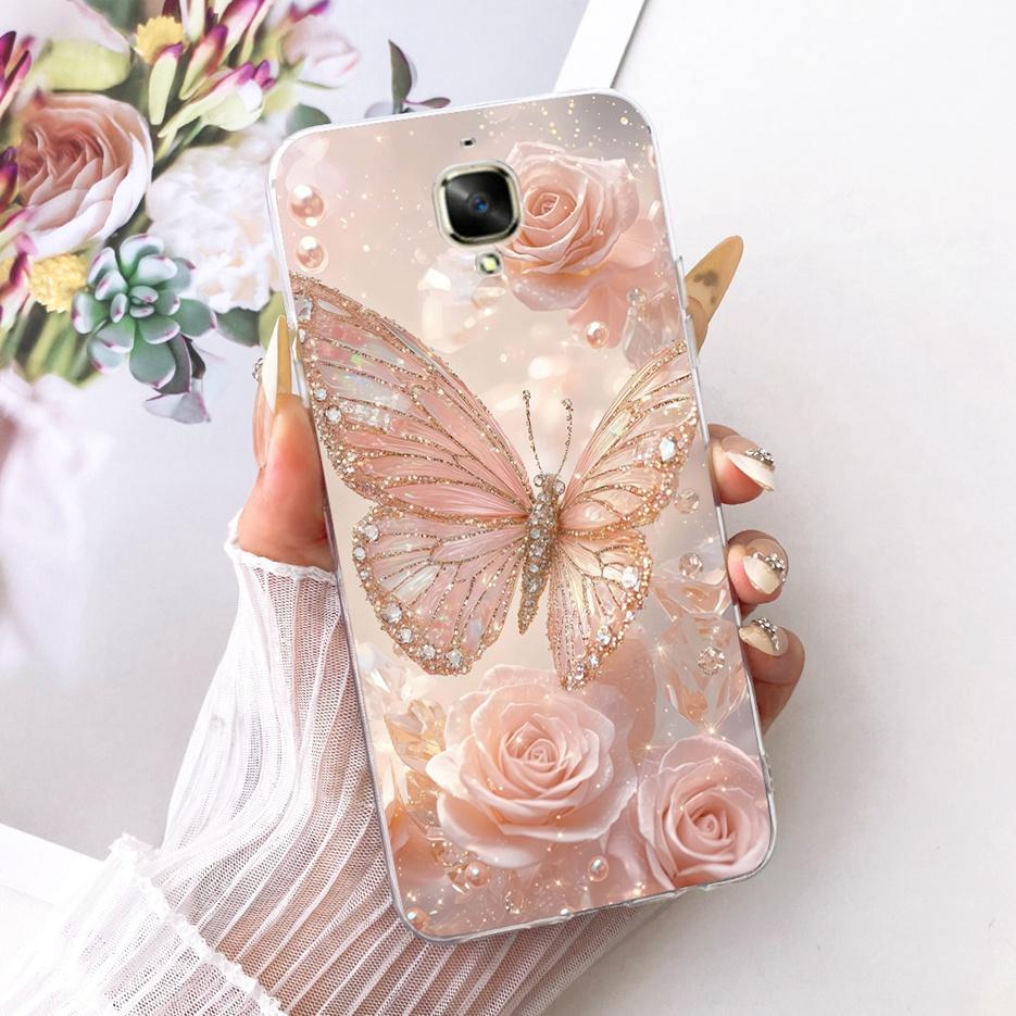 For Oneplus 3 Case A3000 Luxury Butterfly Tree Painted Cover 5.5'' Soft Silicone Phone Case For One plus 3 1+3 Oneplus3 4G Shell