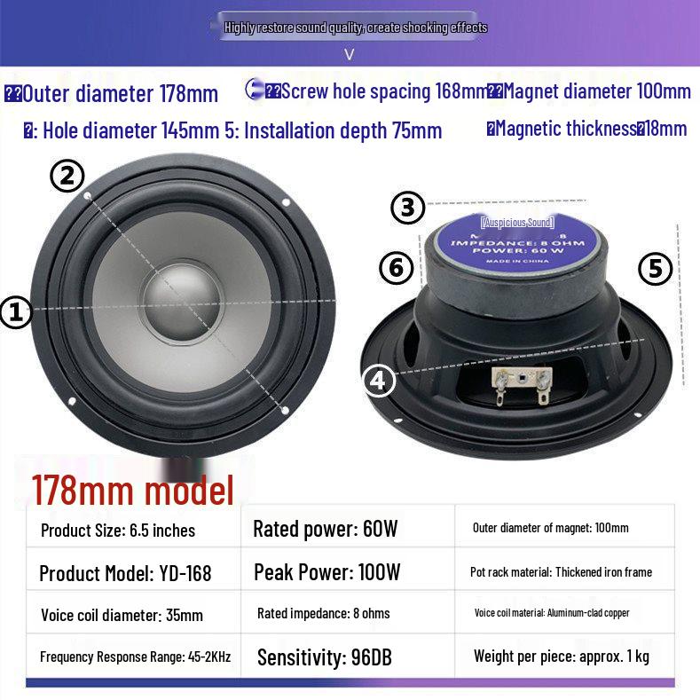 4.5-6 Inch 30W Mid-Range Home Speaker Audio System