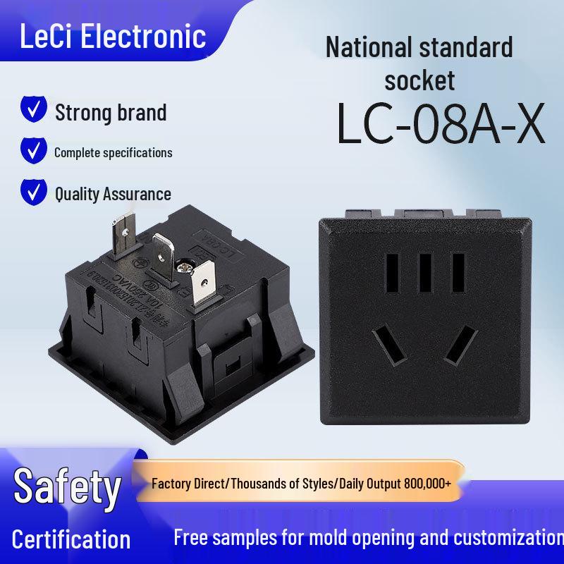 Three-Phase AC Power Socket with Switch and Fuse for 3D Printers and Medical/Military Use