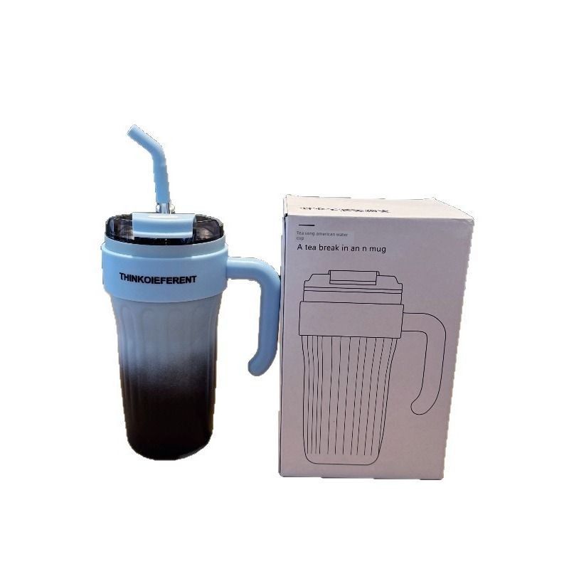 Large-Capacity Thermos Cup for Women, Good-Looking Ice Cup, Portable Car Coffee Cup, Outdoor Sports Water Bottle, Water Cup