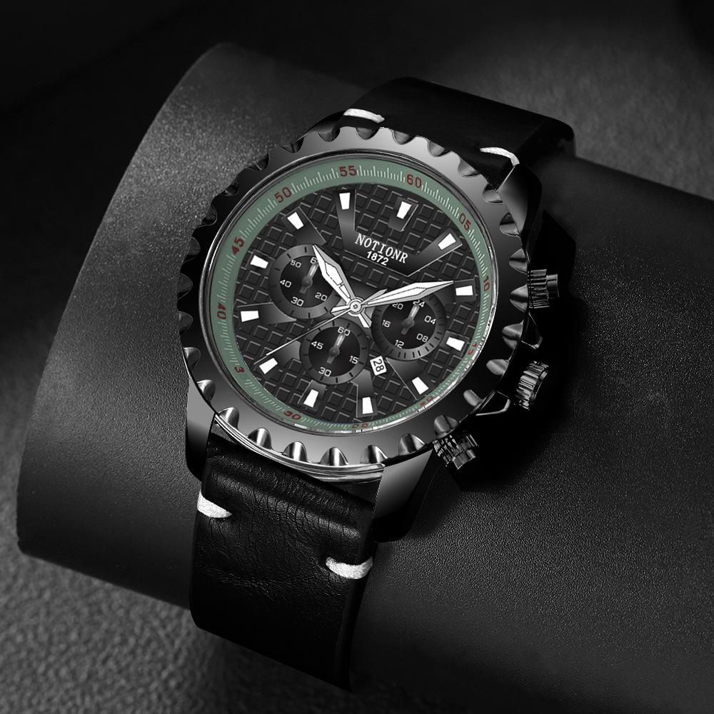 Orologio da Uomo alla Moda con Calendario Tendenza Orologio da Uomo d'Affari Orologio da Uomo Cubo d'Acqua Orologio da Uomo al Quarzo Orologio da Uomo Semplice Orologio in Pelle