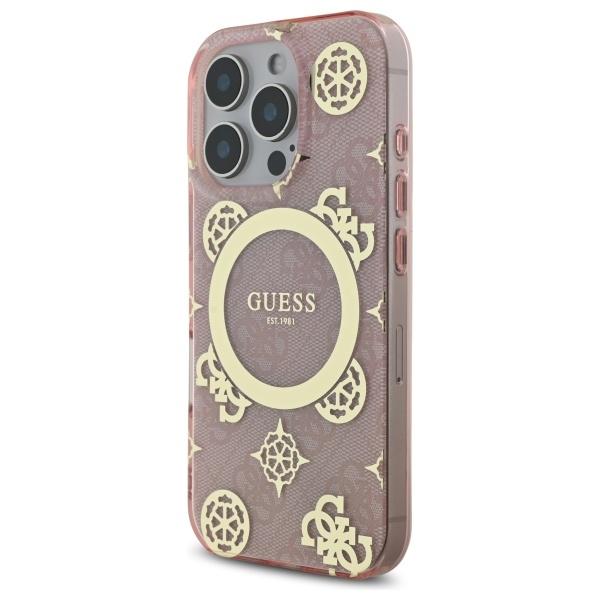 Guess Guhmp16Lh4Pyeep Iphone 16 Pro 6.3 Różowy/Pink Hardcase Iml Peony On 4G Background Magsafe