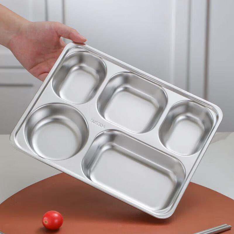 304 Stainless Steel Rectangular Divided Lunch Tray