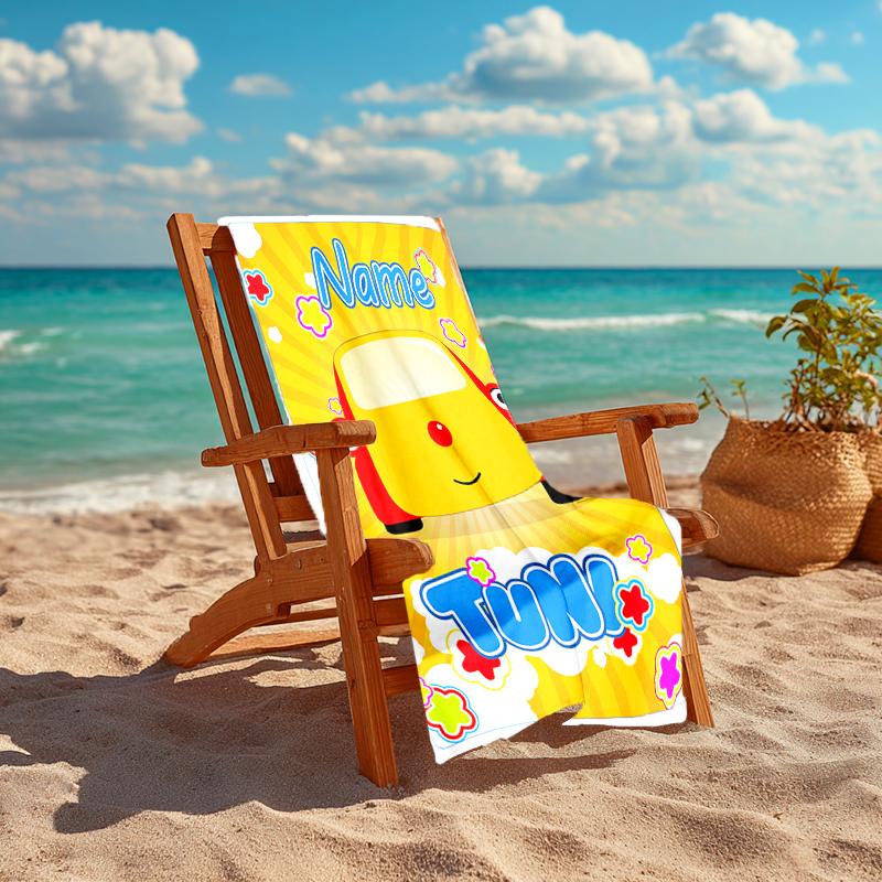 Personalized customized proof beach towel with plim plim pattern - soft, absorbent,quick-drying,perfect swimming,camping&bathing