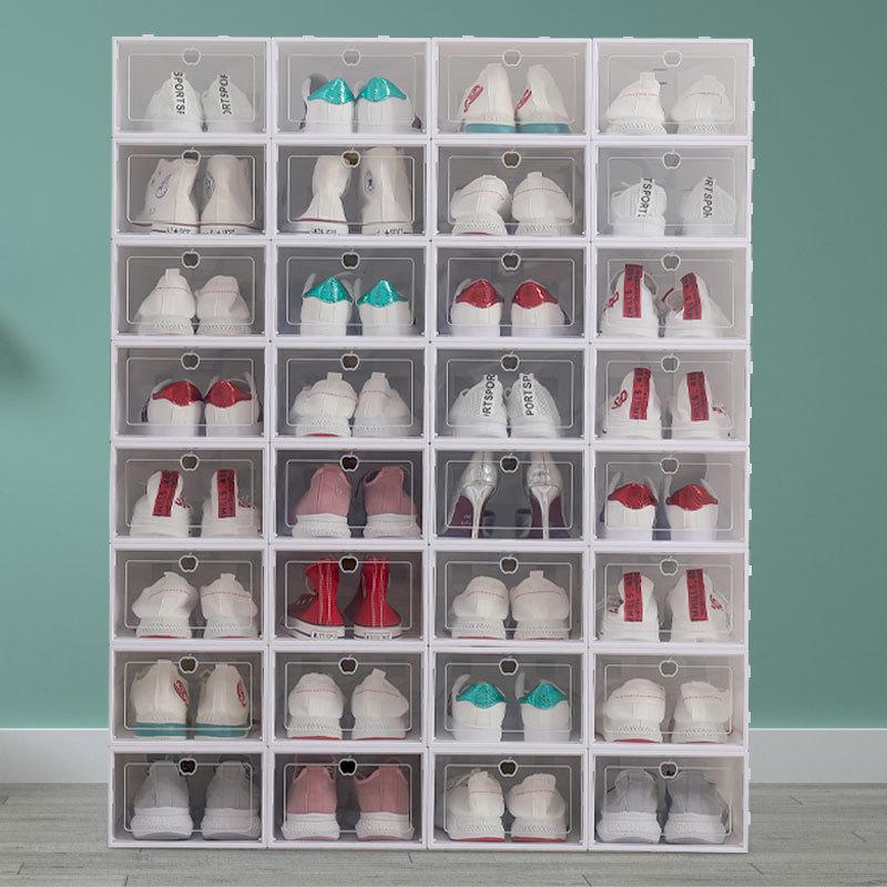 Transparent Foldable Plastic Shoe Storage Box for Men's Shoes – Colorful Home Organization Solution