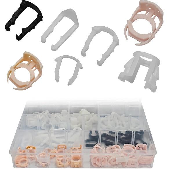 Msyuusr 70Pcs Fuel Line Clips, 3/8" 5/16" Plastic Fuel Tank Repair Kit, 7 Size Nylon Fuel Line Repair Kit, Auto Fuel Line Retainer Clips Replacement