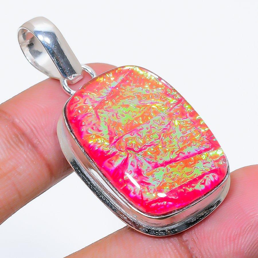 Natural Pink Triplet Opal 925 Sterling Silver Jewelry Pendant 1.85" AP-16505