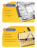 Faltbarer isolierter Picknickkorb Lunchtasche - Tragbare Sommer-Kühltasche mit Kühlakku und Aluminiumfolienisolierung