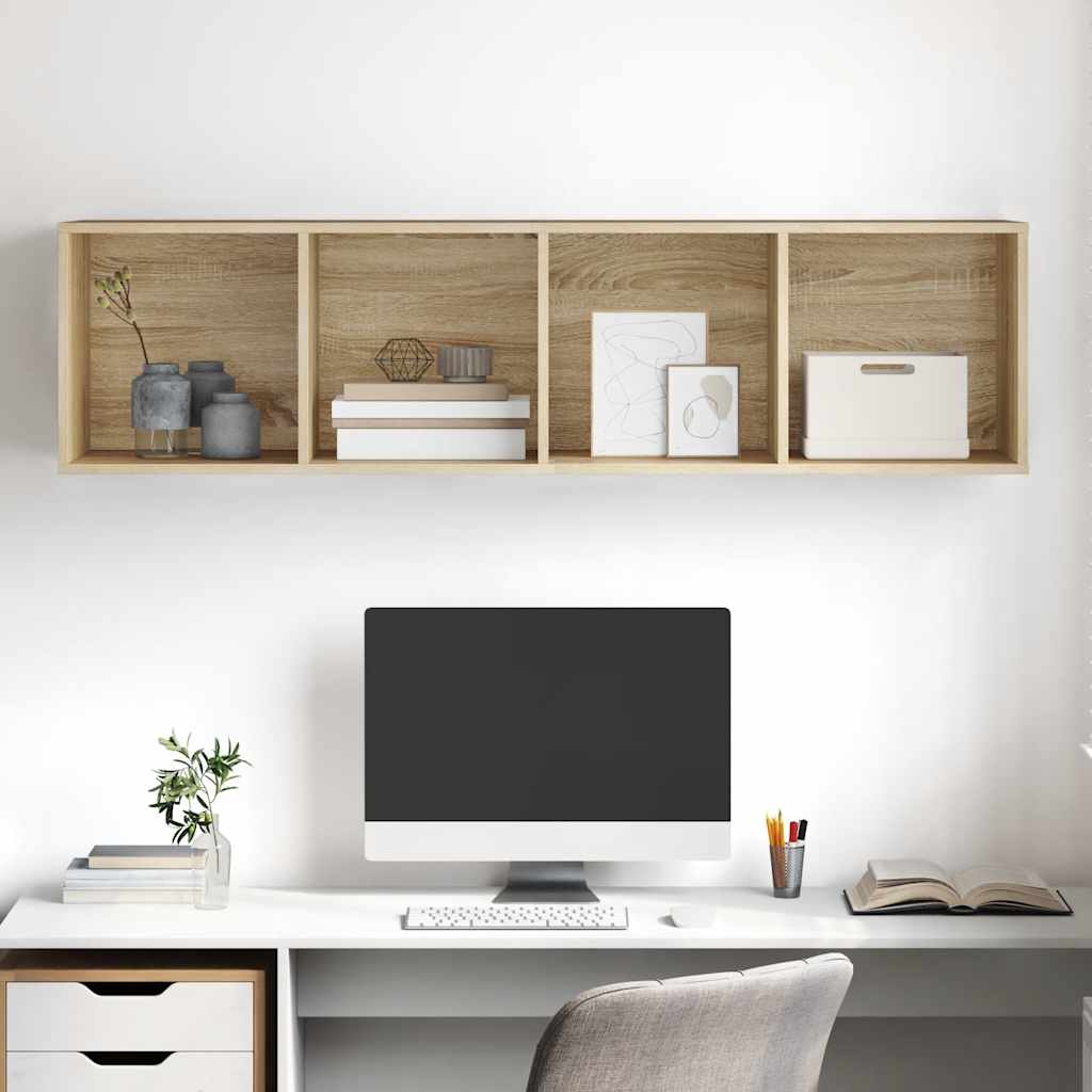 TV Wall Cabinet Sonoma Oak 37 x 37 x 142.5 cm Particleboard