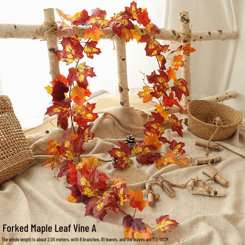 Artificial Red Maple Leaves for Indoor/Outdoor Decor and Landscaping
