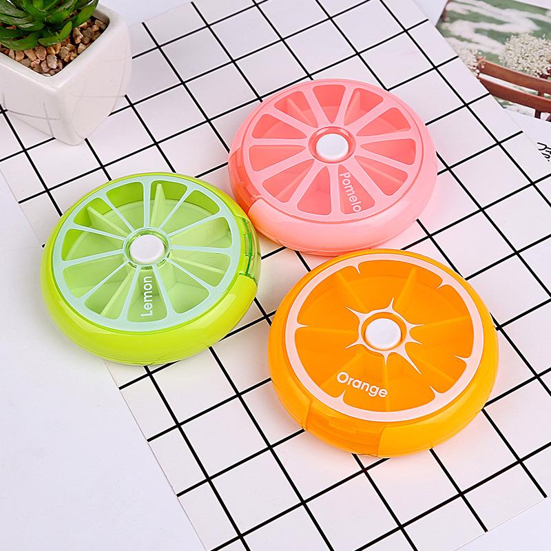Portable 7-Day Rotating Mini Medicine Box with Customizable Logo