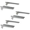 Horizontal Brackets for Wooden Shelves, Chrome, Size 150, Wooden Shelf Supports (Set of 3, Left and Right) A-32/33