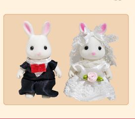 Non-Toxic Simulation Forest Rabbit Family Diy Playset Mini Rabbit Bear Figure Toy Dolls Kids Gifts
