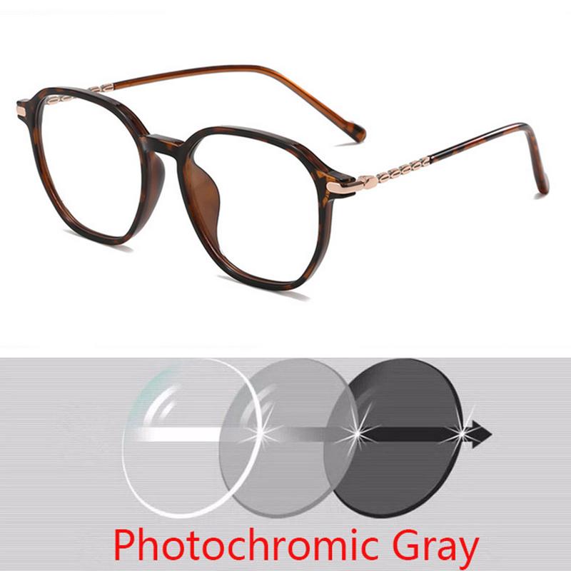 Stylish Flat Light Glasses Frame for Myopia with Small Face Effect Lightweight Polygonal Design -0.5 -1.0 -1.5 -2.0 To -6.0