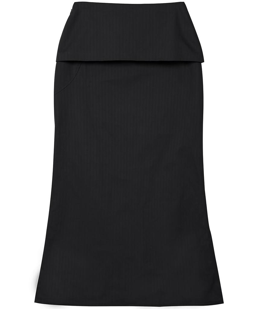 Peulleeoeob Drape Layered Maxi Skirt (Fl-238_Black)