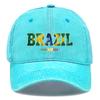 Brazil Flag Printed Adjustable Sun Hat Snapback Baseball Cap Unisex With Sweatband Stylish Dad Hat For Urban Travel Daily Wear