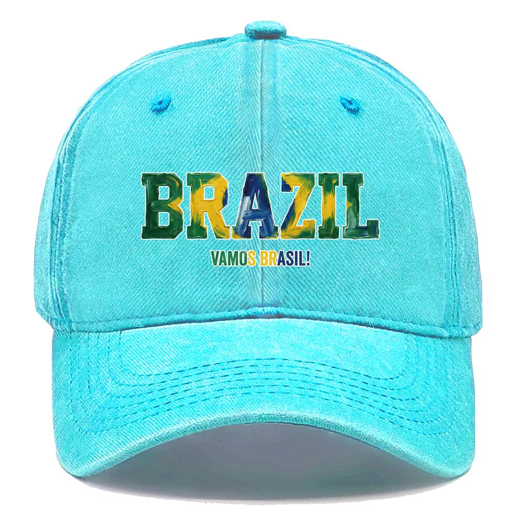 Brazil Flag Printed Adjustable Sun Hat Snapback Baseball Cap Unisex With Sweatband Stylish Dad Hat For Urban Travel Daily Wear