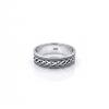 Anello Intrecciato in Argento Sterling 925 Massiccio, Anello a Fascia Infinito in Argento, Anello a Fascia Ossidato in Argento per Uomo, Anello a Fascia Semicircolare da 6 mm, Anello Regalo