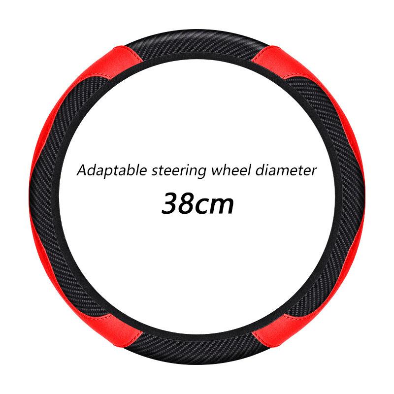 Universelle 38cm Lenkradschutzhülle PU-Leder Carbonfaser Kein Innenkreis Anti-Rutsch Atmungsaktiv Lenkradabdeckung