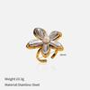 1 Piece Stylish Exquisite 304 Stainless Steel Open 18K Gold Plated Silver Plated Two Tone Rings For Women Gift Europe America