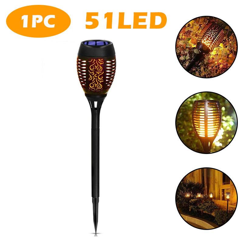 12/33/72/96LED Solar LED Flame Torch Light Outdoor Waterproof Night Auto on/Off Pathway Lamp Garden Landscape Lawn Decor Lantern