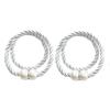 1 Pair Magnetic Curtain Tieback Braided Rope Wrapped Faux Pearl No Drill Modern Elegant Curtain Drape Tie Back Holderback Curtain