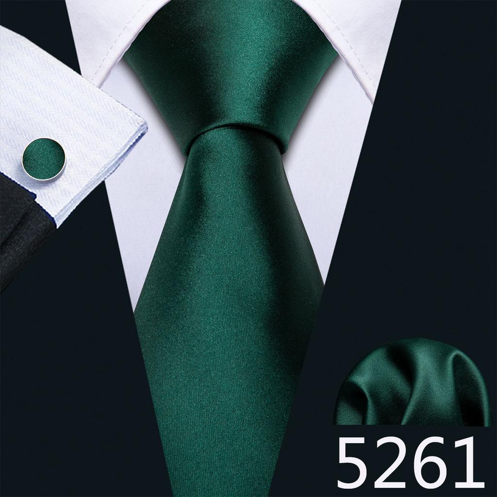 Barry.Wang Ties for Men Necktie Hankerchief Cufflinks Set Burgundy Striped Jacquard Wedding