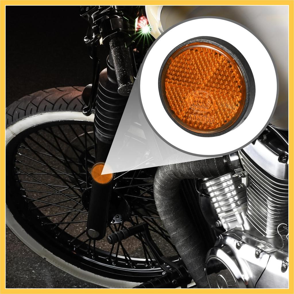 BULLSPANN Set of 4 1.73"x0.31" Universal Reflectors - Round Orange