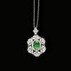 Luxury Jewelry Imitation Sri Lankan Sapphire Necklace Full Diamond High Carbon Diamond Treasure Pendant Collarbone Chain