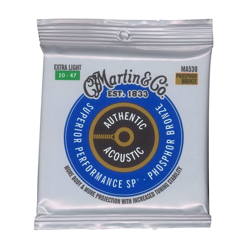 Martin MA530 Superior Performance Phospher Bronze Extra Light Acoustic Guitar Strings X 3 Sets